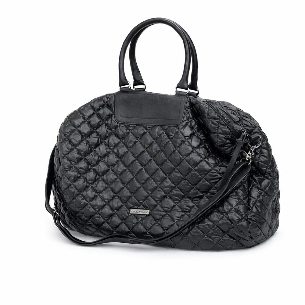 NWOT Steve Madden Quilted Puffer Weekender Bag Black
